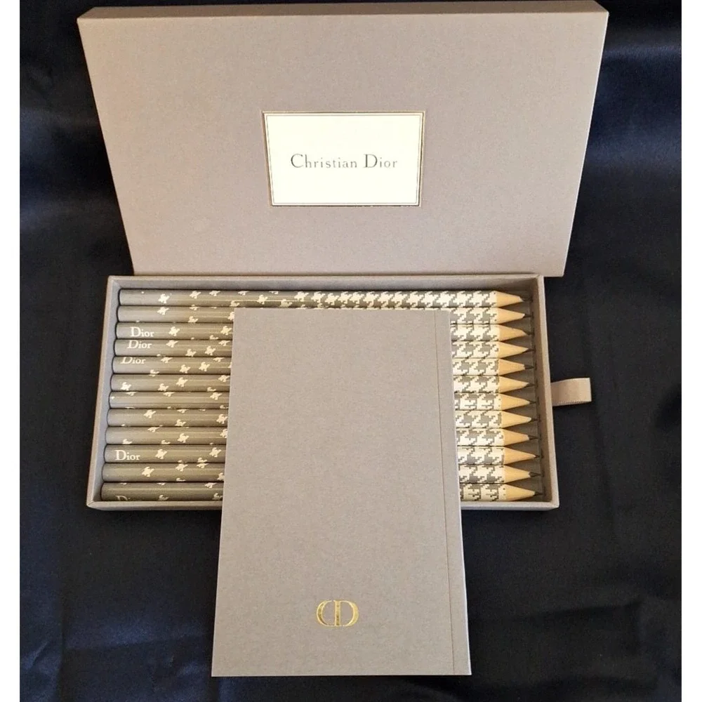 Christian Dior Notebook & Pencils Novelty Gift Set New In Box Pencil Set Luxury